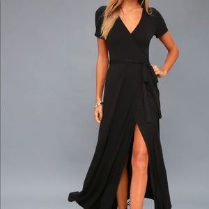 Black wrap maxi dress size M